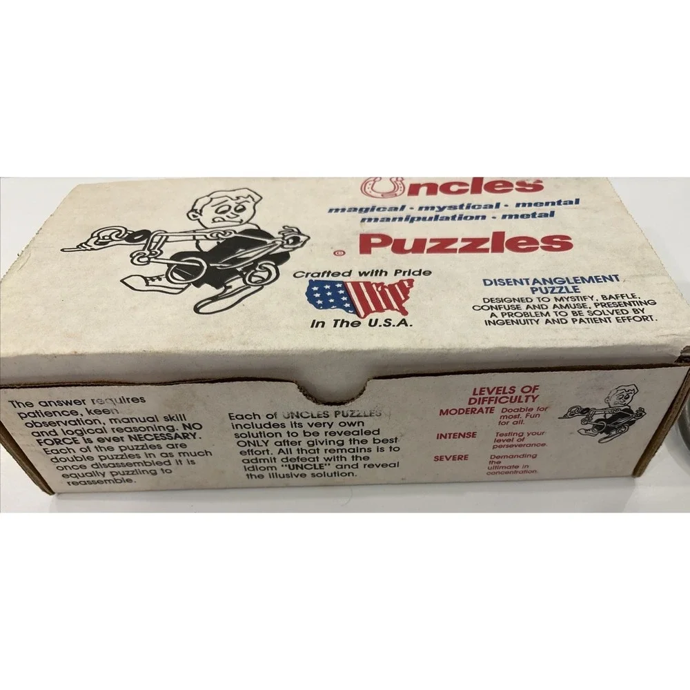 Uncles Puzzles Challenger Metal Disentanglement Severe Difficulty Vintage